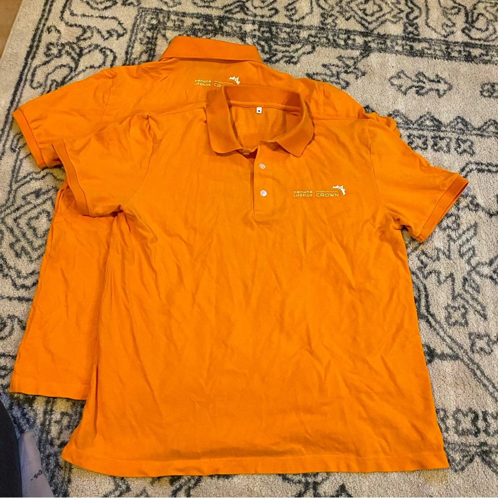 2 Men’s M wom L/XL quality Orange Polos women’s golf international crown logo 23